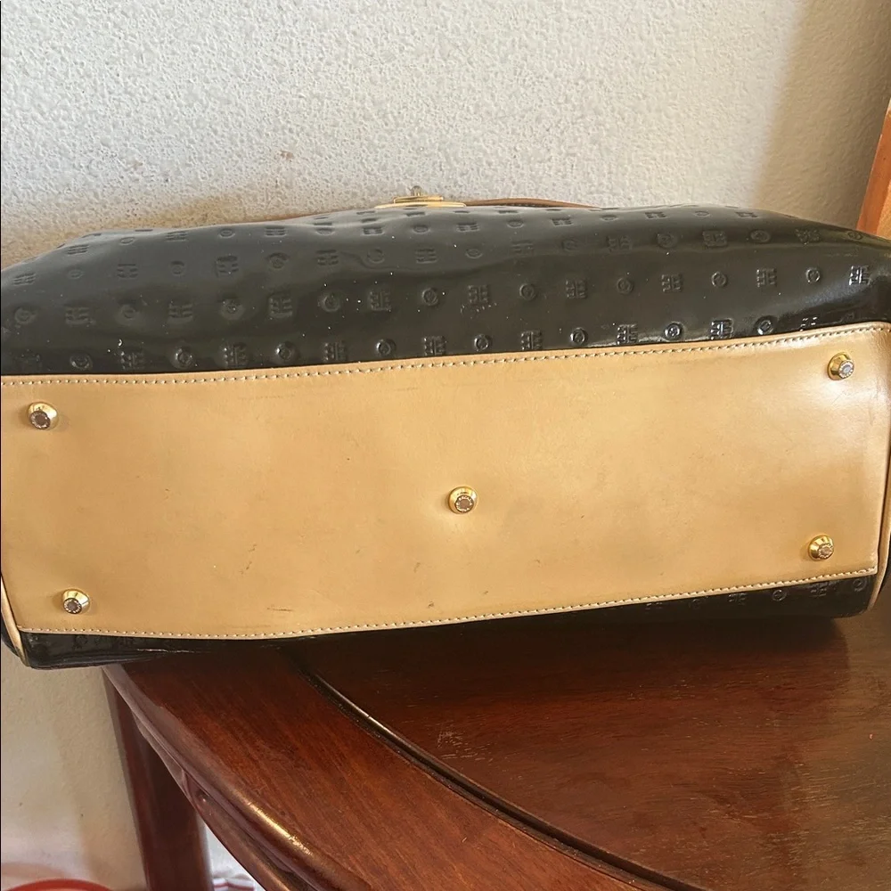 Arcadia Black and Tan Satchel